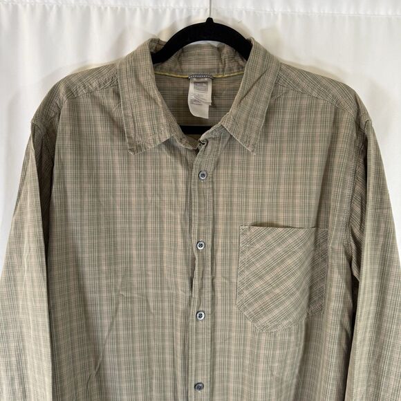 The North Face Shirt Men's XL Green Button Up Long Sleeve Pocket 100% Cotton - Picture 2 of 11